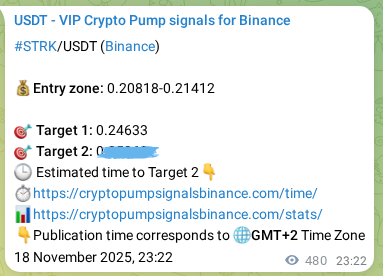 Trading signal proof: STRK pump from Binance, 19 November 2025, 12:41 Trading signal proof: STRK pump from Binance, 19 November 2025, 12:41