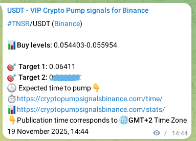 Real-time proof of TNSR pump signal on Binance, 19 November 2025, 14:55 Real-time proof of TNSR pump signal on Binance, 19 November 2025, 14:55