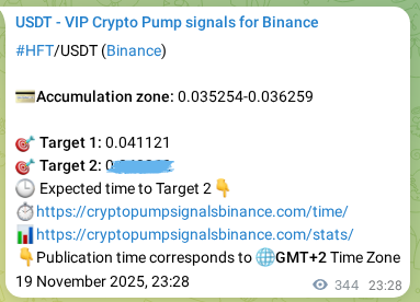 Crypto trading signal proof: HFT pump on Binance, 20 November 2025, 08:54