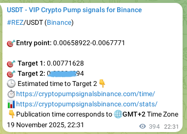 Market signal verification: REZ on Binance at 20 November 2025, 09:28