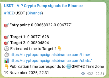 Verification image for REZ pump signal on Binance at 20 November 2025, 09:41