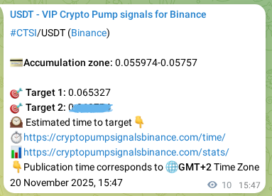 Binance pump signal proof for CTSI on 20 November 2025, 16:03
