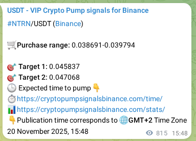 Real-time proof of NTRN pump signal on Binance, 21 November 2025, 14:26 Real-time proof of NTRN pump signal on Binance, 21 November 2025, 14:26