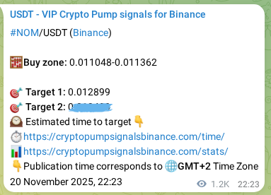 Crypto market signal proof: NOM pump on Binance, 22 November 2025, 06:34 Crypto market signal proof: NOM pump on Binance, 22 November 2025, 06:34