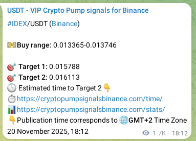 See the verification image for IDEX pump signal on Binance at 22 November 2025, 18:22 Verification image for IDEX pump signal on Binance at 22 November 2025, 18:22