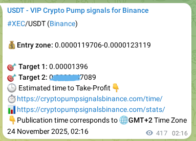 Binance pump signal data for ZKC at 24 November 2025, 13:39
