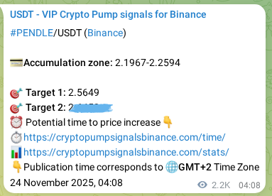 Trading signal confirmation: PENDLE pump on Binance at 26 November 2025, 15:58