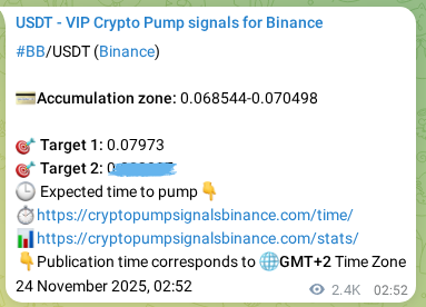 Binance trading signal confirmation for BB pump, 26 November 2025, 20:25
