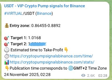 Explore the VIRTUAL pump signal verification from Binance, timestamp: 27 November 2025, 03:07 VIRTUAL pump signal verification from Binance, timestamp: 27 November 2025, 03:07
