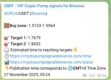 Binance exchange signal proof for ORCA, 27 November 2025, 09:36 Binance exchange signal proof for ORCA, 27 November 2025, 09:36