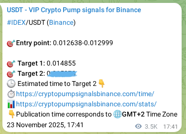 View the exchange signal confirmation for IDEX on Binance, 27 November 2025, 19:17 Binance exchange signal confirmation for IDEX, 27 November 2025, 19:17