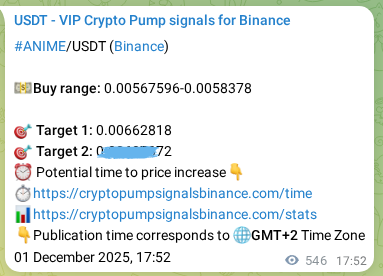 Check out the Binance pump signal proof for ANIME on 02 December 2025, 09:00 Binance pump signal proof for ANIME on 02 December 2025, 09:00
