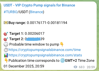 Binance pump signal data for TURBO at 02 December 2025, 15:56 Binance pump signal data for TURBO at 02 December 2025, 15:56