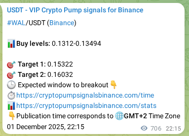 View the signal proof for WAL pump on Binance at 02 December 2025, 17:48 Signal proof for WAL pump on Binance at 02 December 2025, 17:48
