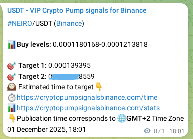 Authenticate the signal for NEIRO pump on Binance at 02 December 2025, 18:05 Signal authentication: NEIRO pump on Binance at 02 December 2025, 18:05