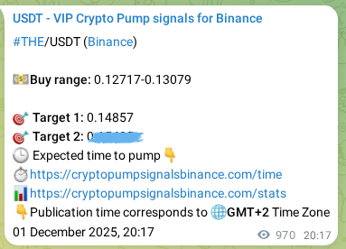 Signal verification: Confirm THE pump on Binance at 02 December 2025, 23:14 Signal verification: THE pump on Binance at 02 December 2025, 23:14