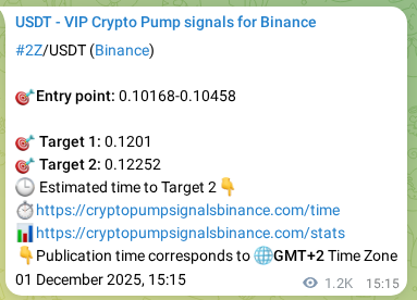 Trading signal proof: 2Z pump from Binance, 02 December 2025, 23:50 Trading signal proof: 2Z pump from Binance, 02 December 2025, 23:50