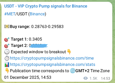 Authenticate the signal for MET pump on Binance at 03 December 2025, 08:23 Signal authentication: MET pump on Binance at 03 December 2025, 08:23