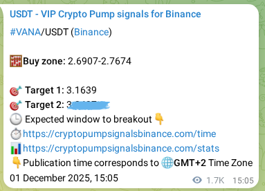 Confirm the Binance trading signal for VANA, 03 December 2025, 14:03 Binance trading signal verification for VANA, 03 December 2025, 14:03