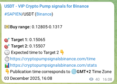 Verify analytical outcome: SAPIEN signal execution proof on Binance, 03 December 2025, 16:35 Empirical validation: SAPIEN signal performance proof on Binance, 03 December 2025, 16:35