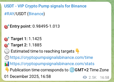 View the signal proof for RAY pump on Binance at 04 December 2025, 14:47 Signal proof for RAY pump on Binance at 04 December 2025, 14:47