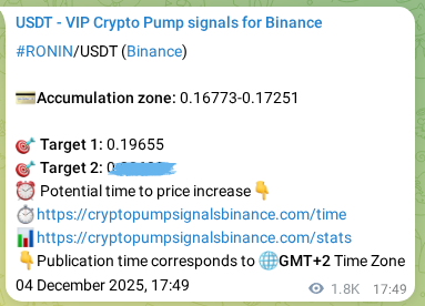 Discover the authenticated RONIN pump signal on Binance, 06 December 2025, 19:18 Authenticated RONIN pump signal on Binance, 06 December 2025, 19:18