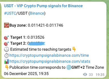 Verify the crypto signal proof for USTC on Binance, 06 December 2025, 20:11 Crypto signal proof: USTC pump on Binance, 06 December 2025, 20:11