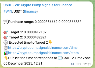 Access the Binance pump signal verification for WIN at 06 December 2025, 21:35 Binance pump signal verification for WIN at 06 December 2025, 21:35