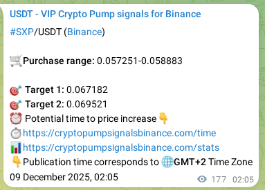 Binance trading signal proof for SXP pump, 09 December 2025, 06:59 Binance trading signal proof for SXP pump, 09 December 2025, 06:59