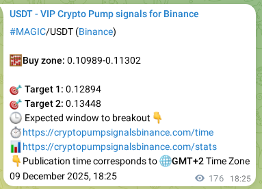 Authenticated proof of MAGIC's pump signal on Binance at 09 December 2025, 23:18 Authenticated proof of MAGIC's pump signal on Binance at 09 December 2025, 23:18