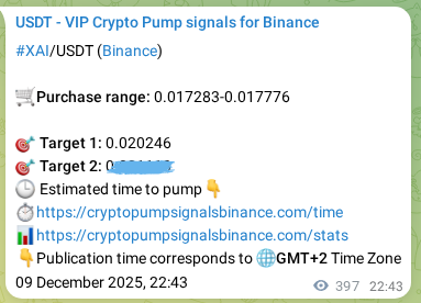 Binance trading signal proof for XAI pump, 10 December 2025, 09:44 Binance trading signal proof for XAI pump, 10 December 2025, 09:44