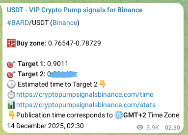 Check out the Binance pump signal proof for BARD on 18 December 2025, 14:46 Binance pump signal proof for BARD on 18 December 2025, 14:46