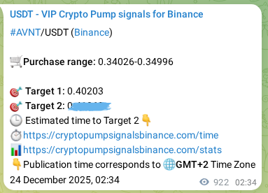 AVNT pump signal verification from Binance, timestamp: 25 December 2025, 04:04