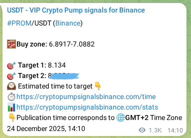 View the proof of PROM pump signal on Binance at 26 December 2025, 02:04 Proof of PROM pump signal on Binance at 26 December 2025, 02:04
