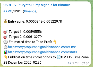 Crypto market signal proof: XVG pump on Binance, 30 December 2025, 14:35