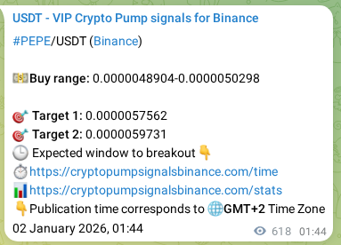 Signal verification: PEPE pump on Binance at 02 January 2026, 18:53
