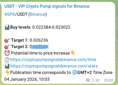 SPK pump signal verification from Binance, timestamp: 07 January 2026, 01:39