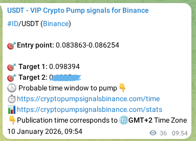 Crypto pump signal proof: Verify ID on Binance, 10 January 2026, 10:32 Crypto pump signal proof: ID on Binance, 10 January 2026, 10:32