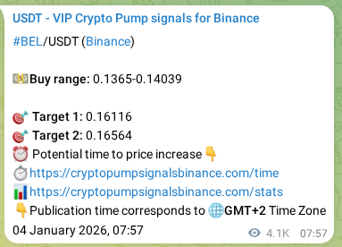 Trading signal proof: BEL pump from Binance, 10 January 2026, 10:39 Trading signal proof: BEL pump from Binance, 10 January 2026, 10:39