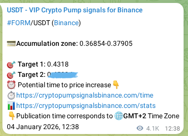 Real-time proof of FORM pump signal on Binance, 10 January 2026, 15:33 Real-time proof of FORM pump signal on Binance, 10 January 2026, 15:33