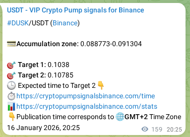 Market signal verification: DUSK on Binance at 17 January 2026, 00:31