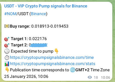 Discover the authenticated NOM pump signal on Binance, 25 January 2026, 09:29 Authenticated NOM pump signal on Binance, 25 January 2026, 09:29