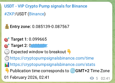 Proof of ZKP pump signal on Binance at 01 February 2026, 02:48