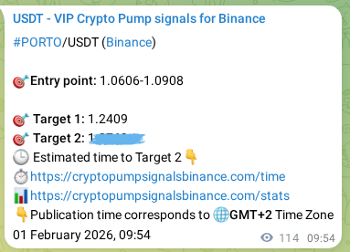 Market signal authentication: PORTO on Binance at 01 February 2026, 13:04