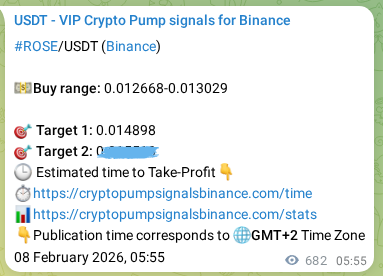 Proof of ROSE pump signal on Binance at 09 February 2026, 00:51