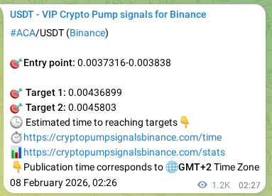 ACA pump signal confirmation from Binance, timestamp: 09 February 2026, 10:52