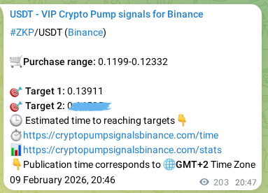 View the proof of ZKP pump signal on Binance at 10 February 2026, 02:15 Proof of ZKP pump signal on Binance at 10 February 2026, 02:15