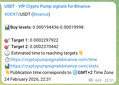 Binance trading signal proof for DENT pump, 25 February 2026, 10:33 Binance trading signal proof for DENT pump, 25 February 2026, 10:33