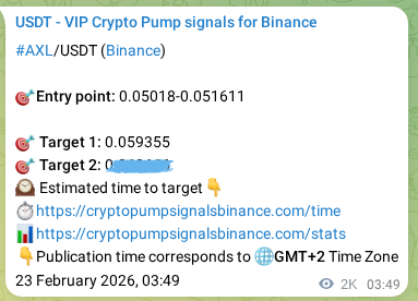 Trading signal proof: AXL pump from Binance, 25 February 2026, 12:11 Trading signal proof: AXL pump from Binance, 25 February 2026, 12:11