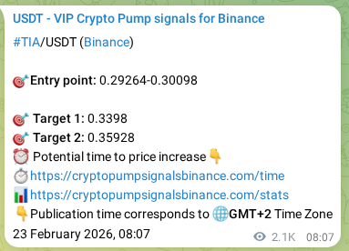 Learn about the TIA pump signal confirmation from Binance, 25 February 2026, 17:43 TIA pump signal confirmation from Binance, timestamp: 25 February 2026, 17:43